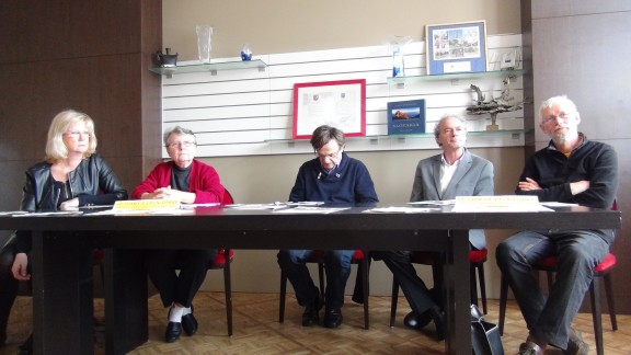 Geneviève Métral, Cécile Roth, Michel Carré Cinéma Turbine, Jean Boutry maire, Jean Vuillet.