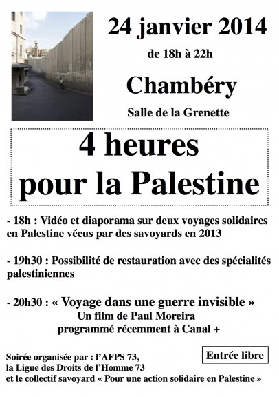 4 heures pour la Palestine