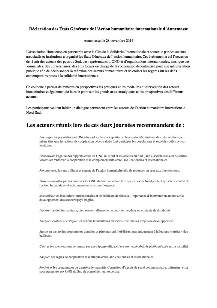 Déclaration Annemasse