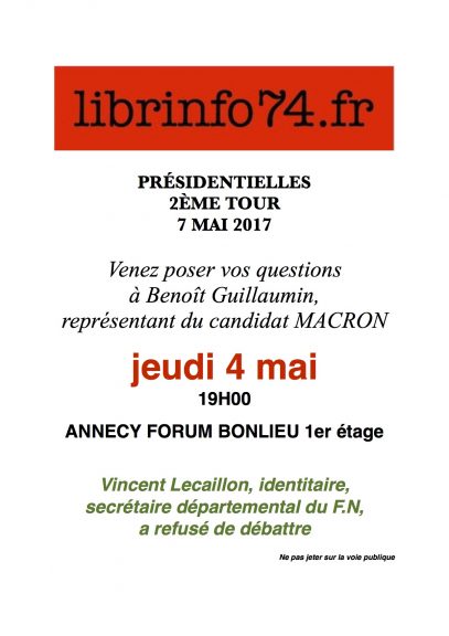 Flyer débat 2ème tour